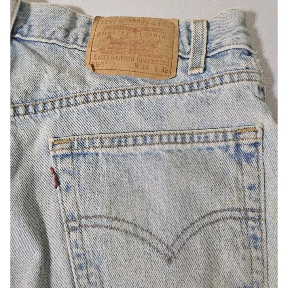 VTG‎  USA Levis Jeans Mens 34x31  Denim Y2K Relaxed Fit 550 DISTRESSED PAINT